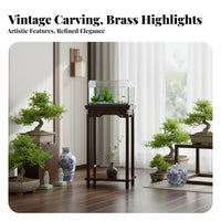 Hardwood Wood Construction Tiered Wooden Pedestal Chinese design Design Display Stand Multi-Purpose Household Furniture Stable Base for fish aquarium Hobbyists, Home Decorators, Living Room, Balcony, Entryway, Retail Displays