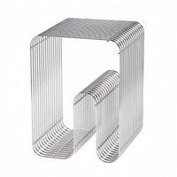 Stainless Steel Side Table Modern Metal Side Table Compact for Living Room