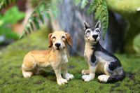 名犬摆件仿真哈士奇狗腊肠犬黑白猫模型招财庭院客厅树脂动物礼物