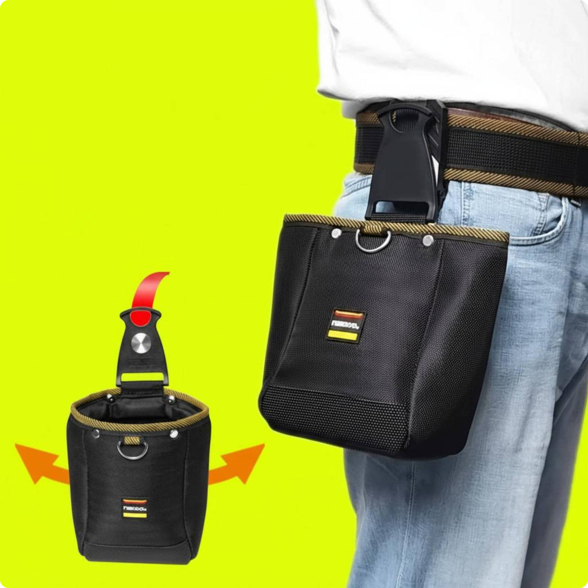 Quick Release Tool Pouch Portable Electrician Tool Pouch Detachable for Workshop