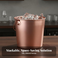 Metal Ice Container with Handle Food-Grade Portable Fried Chicken Pail Metal Ice Container Sturdy Handles Party Drink Chiller