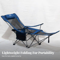 Reclining Camp Lounger Foldable Design Lounge Chair Adjustable Recline for Beach