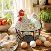 Chicken Egg Basket Farmhouse Style Hen Storage Basket Space Saving Kitchen Decor for Pantry