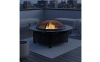 Round Fire Bowl Table Rust-Resistant Finish Log-Fueled Fire Bowl Table Easy Assembly for Backyard, Garden
