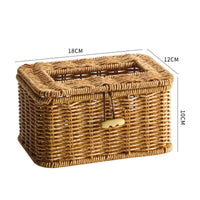 Imitation Rattan Tissue Box Easy to Clean Wicker Design Napkin Dispenser
