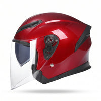 Half-Style Motorcycle Helmet Glossy Motorcycle Helmet with Face Visor Streamlined Detachable Liner for Commuters