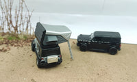 1:64 车顶帐篷1/87 HO手工 车模型仿真越野旅行 露营车库场景