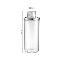 Clear Body Transparent Storage Jar Silver Rim Measurement Jar for Kitchen
