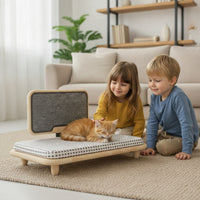 Cat Bed with Scratching Post Padded Furniture Cushioned for Living Room, Bedroom