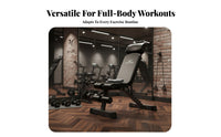 Heavy Duty Construction Adjustable Weight Bench Non-Slip Feet Fitness Equipment High-Density Foam Padding Exercise Chair Ergonomic Design for Men, Home Gym