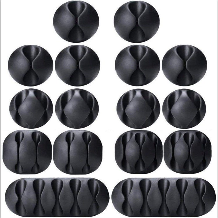 Self-Adhesive Desktop Cable Organizer Clips for Charging, Data, and Earphone Wires