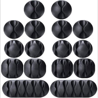 Self-Adhesive Desktop Cable Organizer Clips for Charging, Data, and Earphone Wires