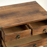 Retro Wooden Desk Organizer with 3 Drawers for Office Supplies
