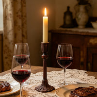 Vintage Cast Iron Candle Holder for Dining and Decoration