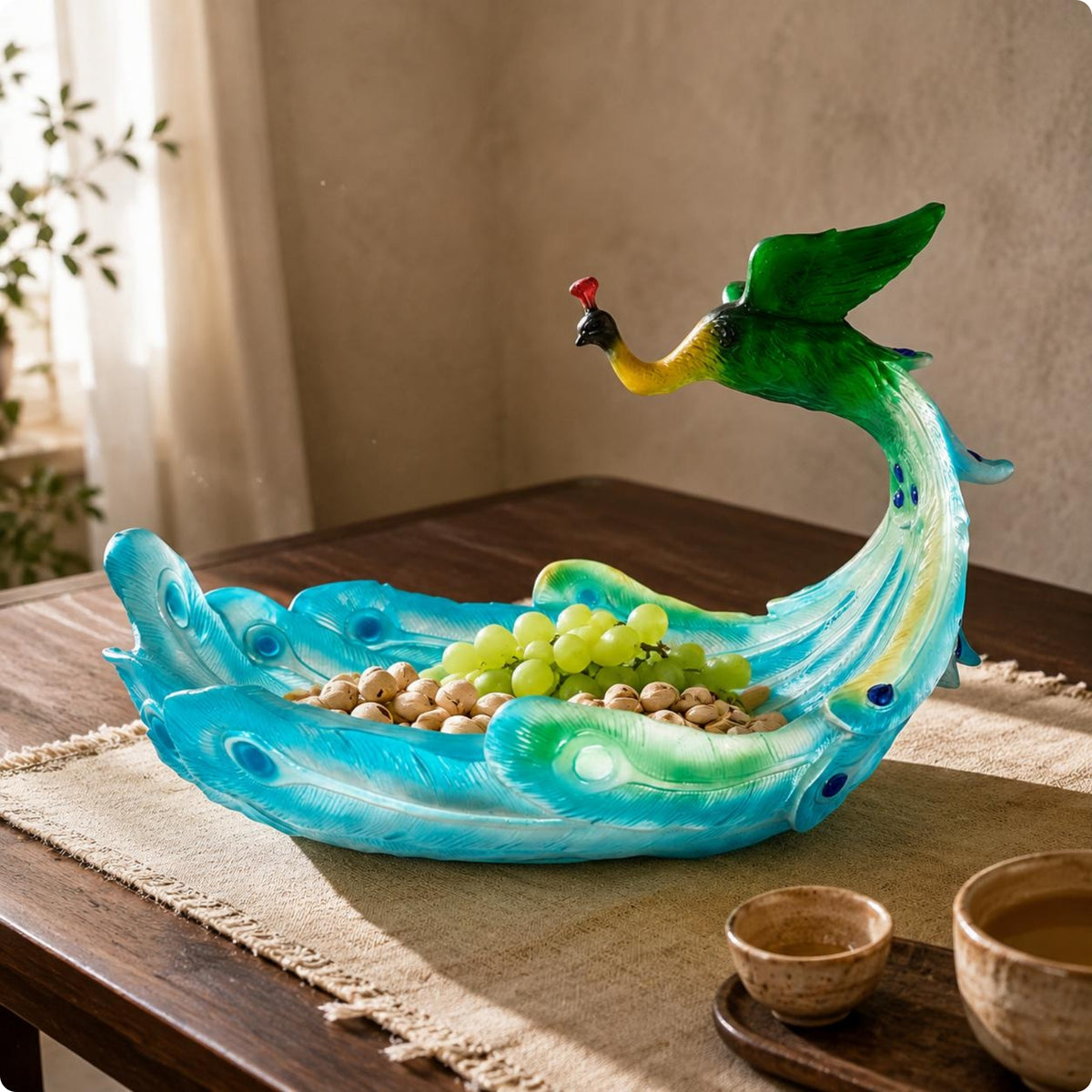 Peacock Fruit Tray Gift Idea Peacock Serving Tray Food Decorative Appetizer Plate for Seafood Display