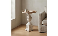 Vintage Round Side Table Distressed French Style Side Raised Edge Table rims Home Furniture