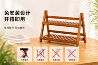Indoor No-Installation Multi-Layer Bamboo Plant Stand, Floor Pot Plant Rack for Living Room Balcony