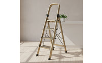 Foldable Ladder with Wide Steps Anti-Slip A-Shaped Ladder Sturdy Step Stool Space-Saving for Homeowners, Renters, Home, Kitchen, Closet