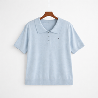 Ladies Extended Size Women Shirt with Ribbed Texture, Polyester Blend Golf Tops for Casual Wear, Short Sleeve Collared Design for Spring