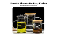 Heat Resistant Glass Measuring Cup Clear Scale Markings Borosilicate Glass Measuring Jug Large Capacity for Bakers, Cooking, Laboratory, Bar