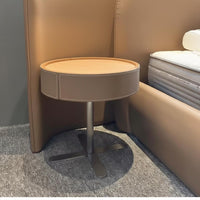 Round Pedestal Night Table Minimalist Design Small circular table modern aesthetic adaptable for Apartment Dwellers