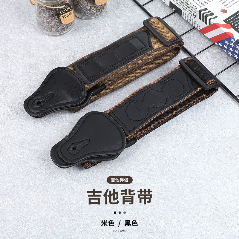 Thickened Mesh Guitar Strap with Pick Holder for Acoustic and Electric Guitars