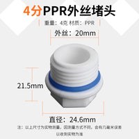 PPR Water Pipe End Cap Plug Fitting for Home Use - External and Internal Thread Options