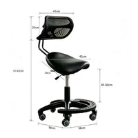 Saddle Stool with Wheels Reclining Stool with Backrest Ergonomic for Office