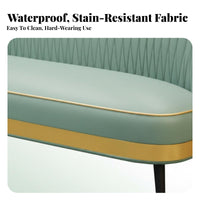 Upholstered 2-Seater Loveseat Narrow Available Line Ribbed-Tufted Settee Space-Saving Design Breathable Textile for Two People