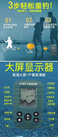 探鱼器水下可视高清探测器无线有线声呐钓鱼器智能手机防水找鱼器