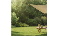 Wood-Grain Tarp Pole with Carrying Bag Compact Segmented Tent Pole Portable Canopy Poles Long-Lasting for Campers