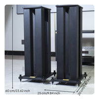 2 Pieces Bookshelf Speaker Stand Sturdy Base Floor Speaker Stand Super-Stable Design for Audiophiles, Home Theater Enthusiasts, Listening Room, Studio