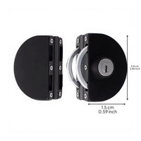 Glass Door Lock, no tools required, stainless steel sliding door security lock for office, shop, home, double or single doors, key unlock, easy installation, privacy protection