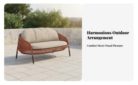 Rattan Design 4-Piece Woven Sofa Set and Water Resistant Outdoor Furnishing All-Weather Conversation Group Handwoven Design for Families, Homeowners, Entertainers, Sunroom, Balcony, Garden, supportyard