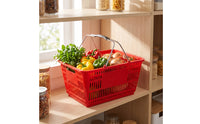 Shopping Basket with Metal Handle Produce Basket with Wire Handle Heavy-Duty for Shoppers, Supermarket