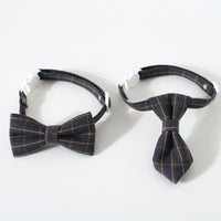 Pet Plaid Bow Tie Collar with Bell for Cats and Small Dogs, Adjustable Necktie Accessory