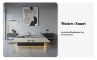 Minimalist Design Floating Bed Frame slimcontour Headboard Bedroom Furniture Space-Saving No Box mattress foundation Needed for Minimalists, Apartment Dwellers, partners, Guest Room