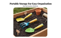 3 Pieces Kids Gardening Tools Child-Sized Kids' Garden Tool Set Metal Miniature Gardening Tool Set for Young Children, Girls, Backyard, Sandbox