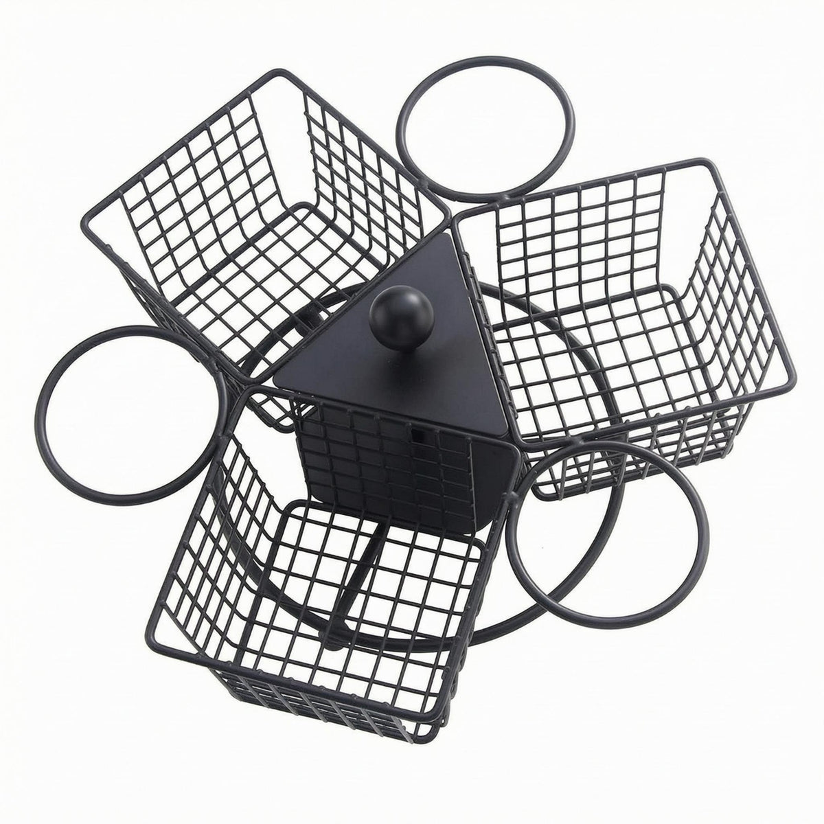 Four-Compartment Fry Basket Sturdy Food Server Rust-Resistant