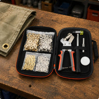 200 Sets 10mm Eyelet Kit Double Color Eyelet Punch Tool Set Includes Washers Grommet Pliers Kit for Tarp Repair, Bag Making