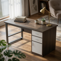 Writing Table with Side Cabinet Modern Design Computer Desk Space-Saving Easy Assembly for Bedroom
