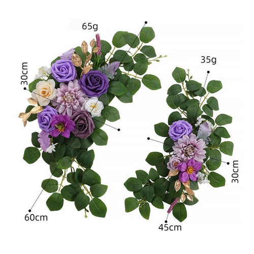2 Pieces Wedding Arch Flowers Outdoor Use Wedding Welcome Sign Flowers