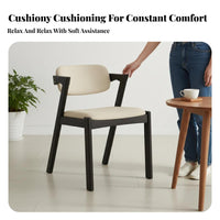 Z-Shaped Side Chair Sturdy Wood Construction Seating Furniture Nordic Design Ergonomic Spine Supportrest for Dining Room, Cafe