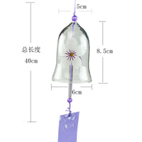 Japanese Style Cherry Blossom Glass Wind Chime Handmade Gift Ornament
