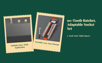 Hex ratchet wrench set with case