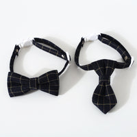 Pet Plaid Bow Tie Collar with Bell for Cats and Small Dogs, Adjustable Necktie Accessory