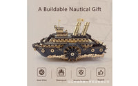 Steampunk Ship Puzzle Hands-on Paddlewheel Ship Model Decorative Wooden 3D Puzzle for Hobbyists