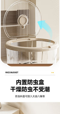 Sealed Rice Storage Container with Lid, Food-Grade Plastic, 10L+, Modern Simple Style