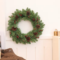 Christmas Wreath Door Hanging Decoration, Simulated Flower Wreath, PVC, 35cm