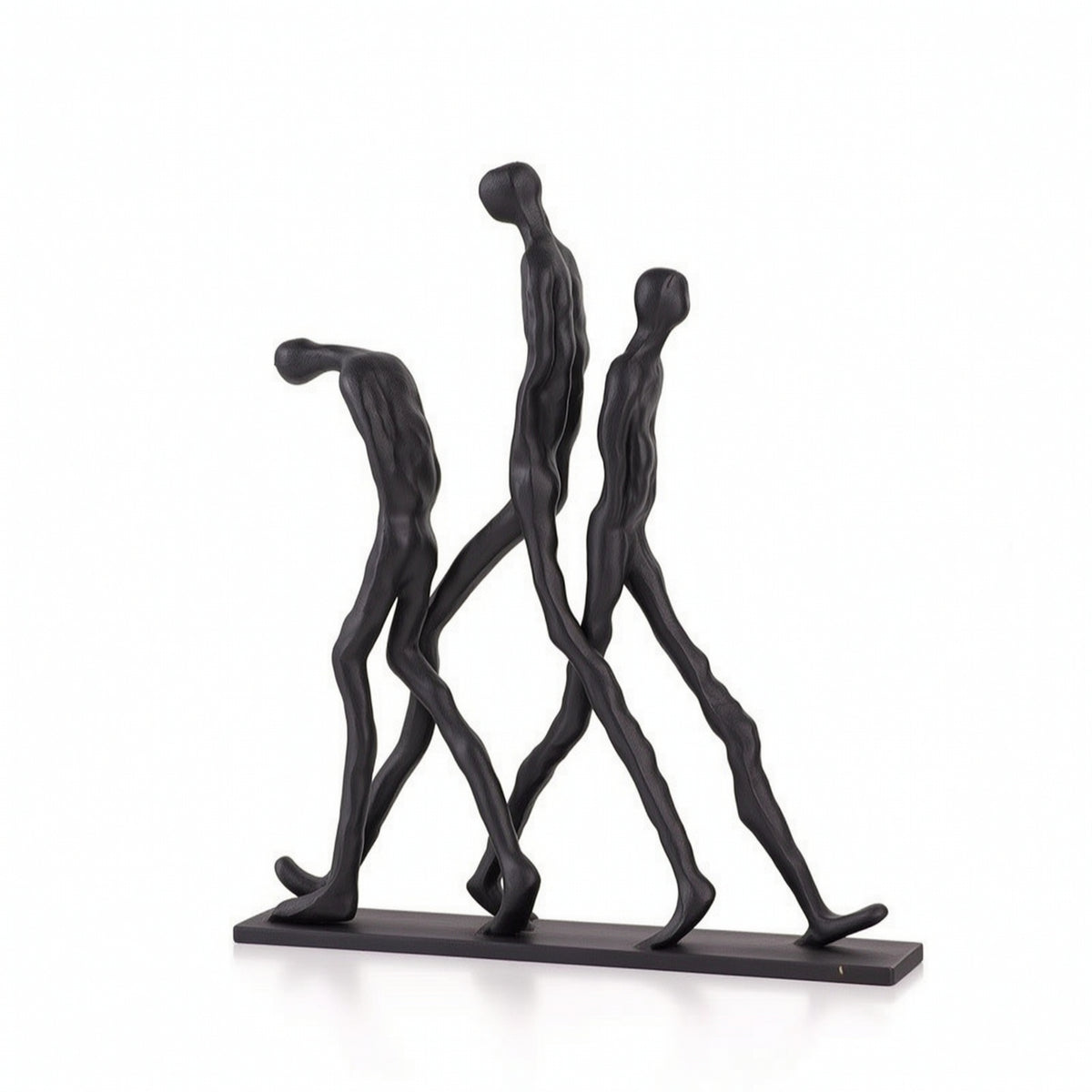 Abstract Human Statue Nordic Metal Sculpture Black for Console Table, Homeowners